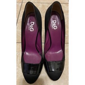 Vintage Dolce Gabbana High Flat Ballet Dress Shoes Heels Silk‎ Womens Sz 39